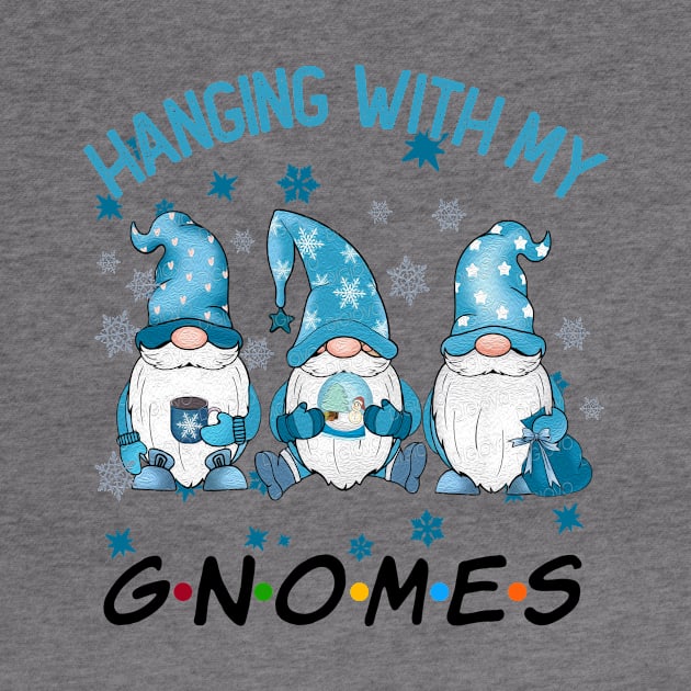 Funny Christmas Gnome Hanging With My Gnomies Family Pajamas by JennyArtist